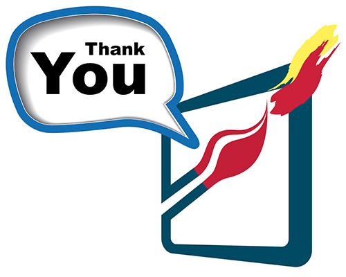 Thank you with artistic elements