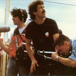 Film crew working on set for The Little Town That Did