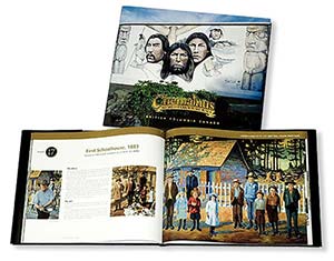 Open book with colorful illustrations.