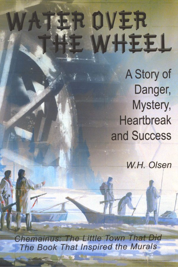 Book cover featuring waterwheel and figures